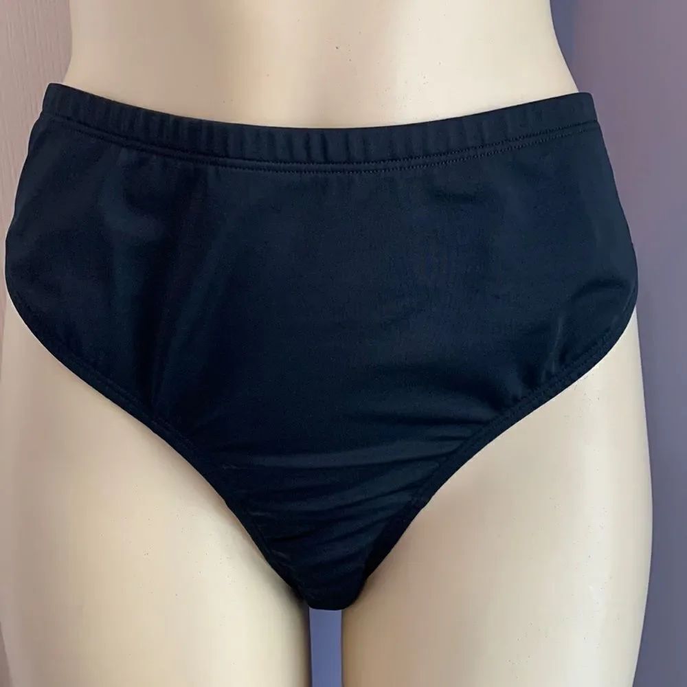 Lane Bryant Cacique shaping SWIM Panties Swimsuit Bikini Bottoms Swimwear Black